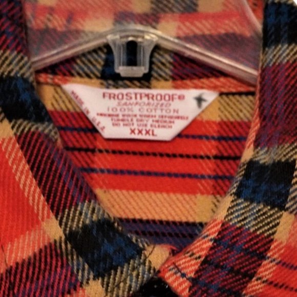 Vintage Plaid Flannel Shirt, Sanforized Frostproof, Button Up, Mens Size XXXL, 3 - Picture 2 of 8